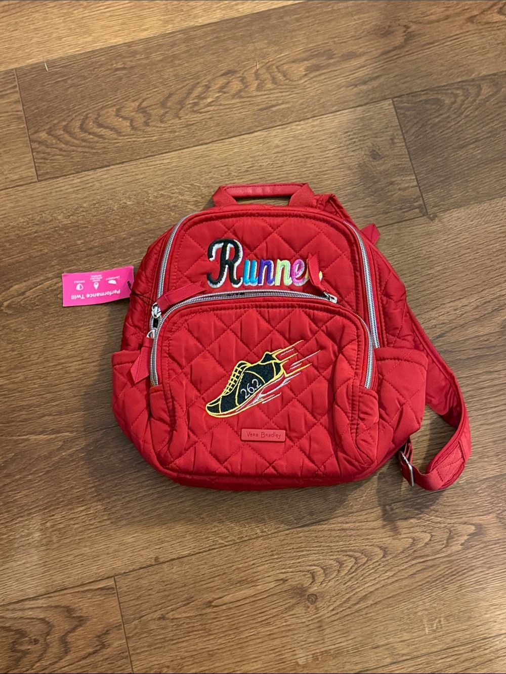 Red 'Runner' Quilted Vera Bradley Backpack